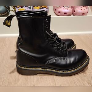 Dr. Martens Black Leather 8-Eye Lace-Up Boots